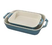 Staub Set Gratineerschaal 20x16 + 20x27 cm Ancient Turquois