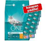 Purina One 3 + 1 gratis! Purina ONE Adult Kattenvoer - Sensitive - 12 kg