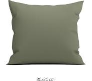 Satin 2x Premium Katoen/Satijn Kussenslopen Groen | 80x80 | Subtiel Glazend | Zacht En Luxe