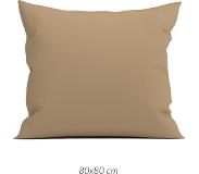 Satin 2x Premium Katoen/Satijn Kussenslopen Bruin | 80x80 | Subtiel Glazend | Zacht En Luxe