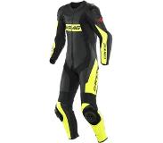 Dainese VR46 Tavullia Perforated Black Fluo Yellow One Piece Racing Suit 48