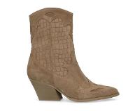 Sacha suède cowboylaarzen met crocoprint beige Dames | Maat: 40