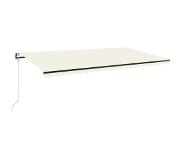 vidaXL Luifel automatisch met LED en windsensor 600x350 cm crèmekleur