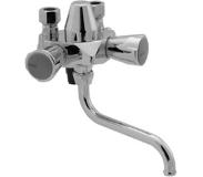 Venlo Nimbus II Messing Eco drukkraan combinatie inclusief onderuitloop 7 bar chroom