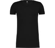 HEMA Heren T-shirt Slim Fit V-hals Extra Lang Zwart
