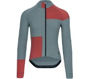 Isadore - Patchwork Long Sleeve Jersey - Fietsshirt M, grijs/rood