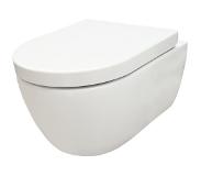 Badkamerplanet Sani Royal Hangend Toilet Wandcloset Compact Rimfree 49 cm Easy Flush met Softclose Zitting