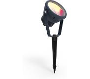 Lutec Mini Leto - Grondspot op spiek - slimme verlichting - Lutec Connect - 11,8 x 13,4 x 33,2 cm - 8W LED incl. - IP65 - donkergrijs