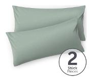 Blumtal - Set Van 2 Kussenslopen - Superzachte Premium Jersey Kussenhoes - 100% Katoen - 40 x 80 cm - Groen