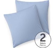 Blumtal - Set Van 2 Kussenslopen - Superzachte Premium Jersey Kussenhoes - 100% Katoen - 60 x 60 cm - Lichtblauw