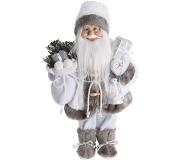 Nampook Kerstman staand 57 cm wit grijs (grijs,wit)