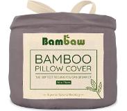 Bambaw Bamboe Kussenslopen | 2 stuks | Eco Kussensloop 50cm bij 75cm | Donkergrijs | Luxe Bamboe Beddengoed | Hypoallergeen Kussenslopen | Puur Bamboe viscose rayon Kussensloop | Ultra-ademende Stof | Bambaw