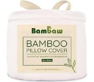 Bambaw Bamboe Kussenslopen | 2 stuks | Eco Kussensloop 80cm bij 80cm | Wit | Luxe Bamboe Beddengoed | Hypoallergeen Kussenslopen | Puur Bamboe viscose rayon Kussensloop | Ultra-ademende Stof | Bambaw
