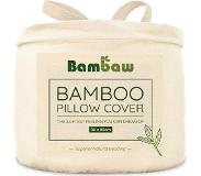 Bambaw Bamboe Kussenslopen | 2 stuks | Eco Kussensloop 80cm bij 80cm | Ivoor | Luxe Bamboe Beddengoed | Hypoallergeen Kussenslopen | Puur Bamboe viscose rayon Kussensloop | Ultra-ademende Stof | Bambaw
