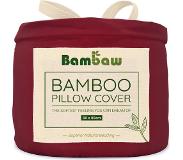 Bambaw Bamboe Kussenslopen | 2 stuks | Eco Kussensloop 80cm bij 80cm | Bourgondy | Luxe Bamboe Beddengoed | Hypoallergeen Kussenslopen | Puur Bamboe viscose rayon Kussensloop | Ultra-ademende Stof | Bambaw