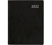 Aurora - bureau agenda - 2022 - week op 2 pagina's - ringband - zachte kaft - zwart - 17.5x22.5cm (A5+)