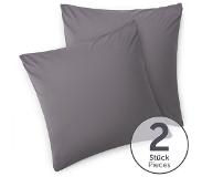 Blumtal - Set Van 2 Kussenslopen - Superzachte Premium Jersey Kussenhoes - 100% Katoen - 40 x 40 cm - Grijs