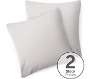 Blumtal - Set Van 2 Kussenslopen - Superzachte Premium Jersey Kussenhoes - 100% Katoen - 40 x 40 cm - Lichtgrijs