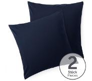 Blumtal - Set Van 2 Kussenslopen - Superzachte Premium Jersey Kussenhoes - 100% Katoen - 60 x 60 cm - Donkerblauw