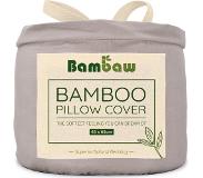 Bambaw Bamboe Kussenslopen | 2 stuks | Eco Kussensloop 65cm bij 65cm | Grijs | Luxe Bamboe Beddengoed | Hypoallergeen Kussenslopen | Puur Bamboe Lyocell Kussensloop | Ultra-ademende Stof | Bambaw
