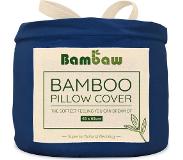 Bambaw Bamboe Kussenslopen | 2 stuks | Eco Kussensloop 65cm bij 65cm | Blauw marine | Luxe Bamboe Beddengoed | Hypoallergeen Kussenslopen | Puur Bamboe Lyocell Kussensloop | Ultra-ademende Stof | Bambaw