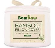 Bambaw Bamboe Kussenslopen | 2 stuks | Eco Kussensloop 65cm bij 65cm | Wit | Luxe Bamboe Beddengoed | Hypoallergeen Kussenslopen | Puur Bamboe viscose rayon Kussensloop | Ultra-ademende Stof | Bambaw