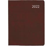 Aurora - bureau agenda - 2022 - week op 2 pagina's - ringband - zachte kaft - rood - 17.5x22.5cm (A5+)