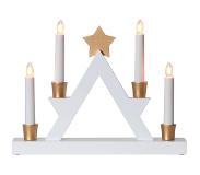 Star Trading Julle Kerst Kaarsenstandaard - Kerstverlichting - E10 - hout/wit/goud