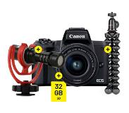 Canon EOS M50 Mark II zwart + 15-45mm IS STM Vlogger Kit