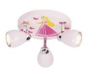 Brilliant Rozekleurige LED plafondlamp Princess, 3-lamps