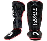 Booster Junior Scheenbeschermers Camo Zwart/Rood Small