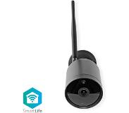 Nedis SmartLife Camera voor Buiten | Wi-Fi | Full HD 1080p | IP65 | Cloud / MicroSD | 12 V DC | Met bewegingssensor | Nachtzicht | Android / IOS | Zwart
