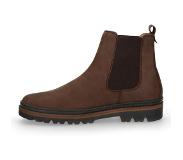 Manfield Donkerbruine chelsea boots