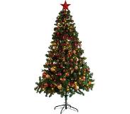 Everlands Kerstboom set | 2.1 meter (380 LEDs, Piek, Slingers, Kerstballen, Binnen, Rood/Goud)
