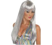 Smiffys Mooie zilveren pruik Glitter Disco Jenny