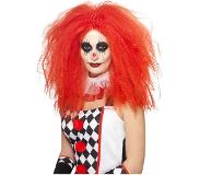 Smiffys Clown Pruik Lang Horror Rood