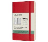 Moleskine 12 Maanden Agenda - 2021 - Wekelijks - Pocket (9x14 cm) - Scarlet Red - Zachte Kaft