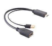 S-Impuls HDMI (m) naar DisplayPort (v) actieve adapter - HDMI 1.4 / DP 1.2 (4K 30Hz) - voeding via USB-A (m) / zwart - 0,30 meter