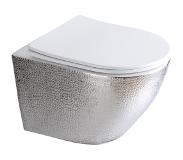 SaniGoods Star Croco toiletpot randloos met zitting platina