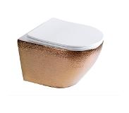 SaniGoods Star Croco toiletpot randloos met zitting rosé-goud