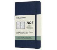 Moleskine 12 Maanden Agenda - 2022 - Wekelijks Horizontaal - Pocket (9x14 cm) - Sapphire Blauw - Zachte Kaft