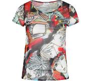 Paprika Dames T-shirt in mesh met mangaprint - T-shirt - Maat 50