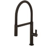 Caressi Black Line eenhendel keukenmengkraan met zwarte flexibele slang CA112BKM ECO
