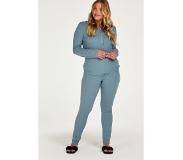 Hunkemoller Pyjama Waffle Placket Blauw Dames | Maat: 2XS
