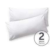 Blumtal - Set Van 2 Kussenslopen - Superzachte Premium Jersey Kussenhoes - 100% Katoen - 40 x 80 cm - Wit