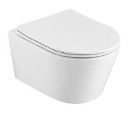 Badkamerplanet Sani Royal Hangend Toilet Wandcloset Easy Flush Slim Rimfree 55 cm Easy Flush met Platte Softclose Zitting