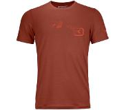 Ortovox Heren 185 Merino Logo Spray T-Shirt (Maat XL, oranje)