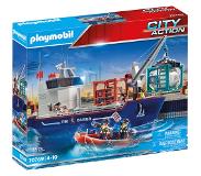 Playmobil Groot containerschip met douaneboot 70769