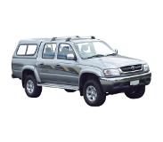 Yakima Dakdragers Zwart Toyota HiLux Double Cab 4dr Ute met Glad Dak bouwjaar 1998-2004 Complete set dakdragers