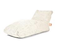 Whoober loungestoel zitzak "Bali XL" ribcord wit - Zacht en comfortabel - Wasbaar